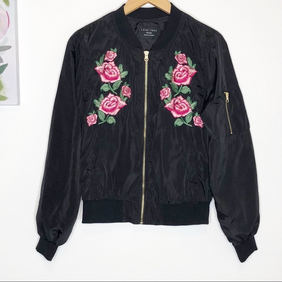 Love Tree Jackets & Blazers - LOVE TREE | Embroidered Bomber Jacket M
